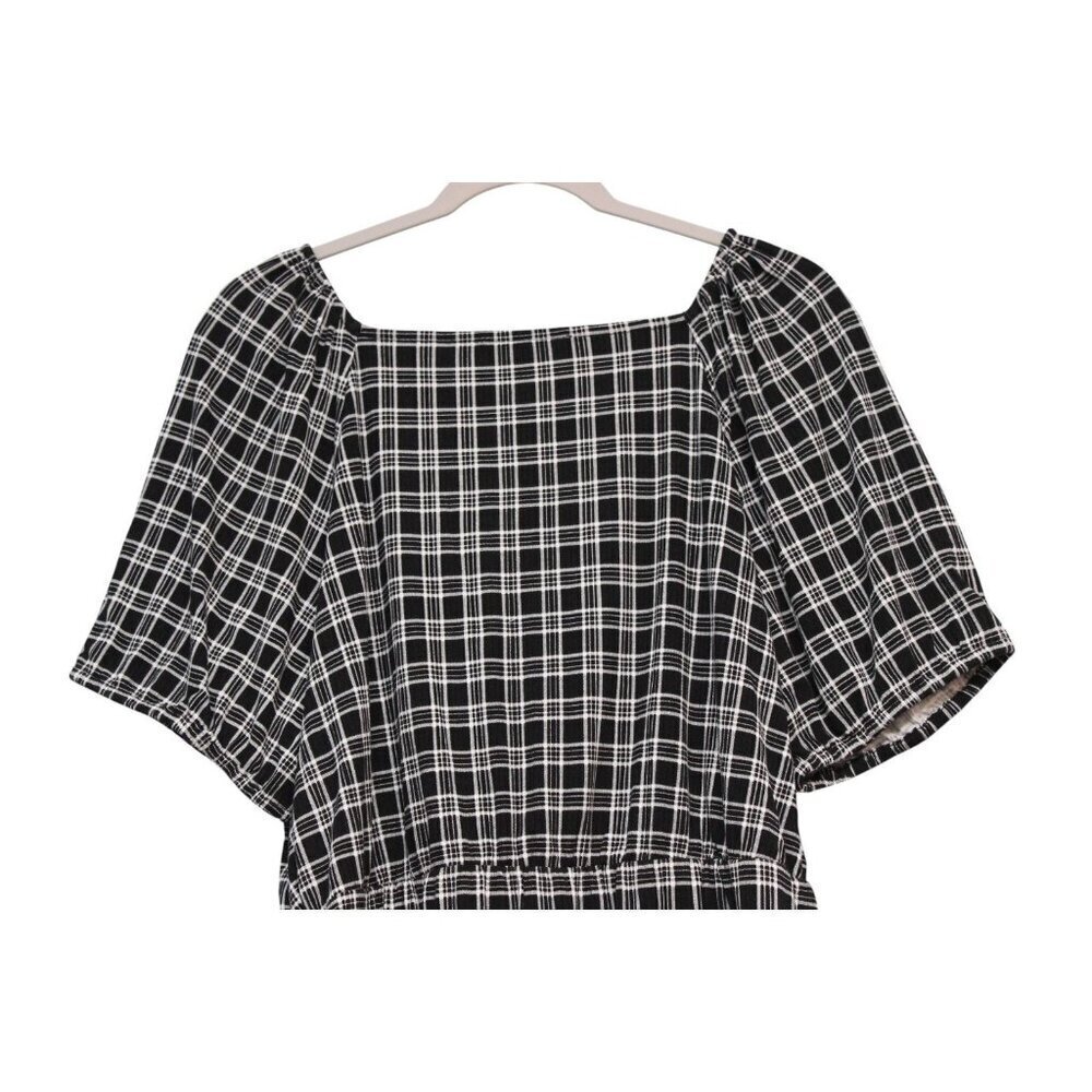NWT LOFT Dress Size XL Gingham Puff Sleeve Faux Wrap Style Preppy Plaid Classic - Picture 8 of 13